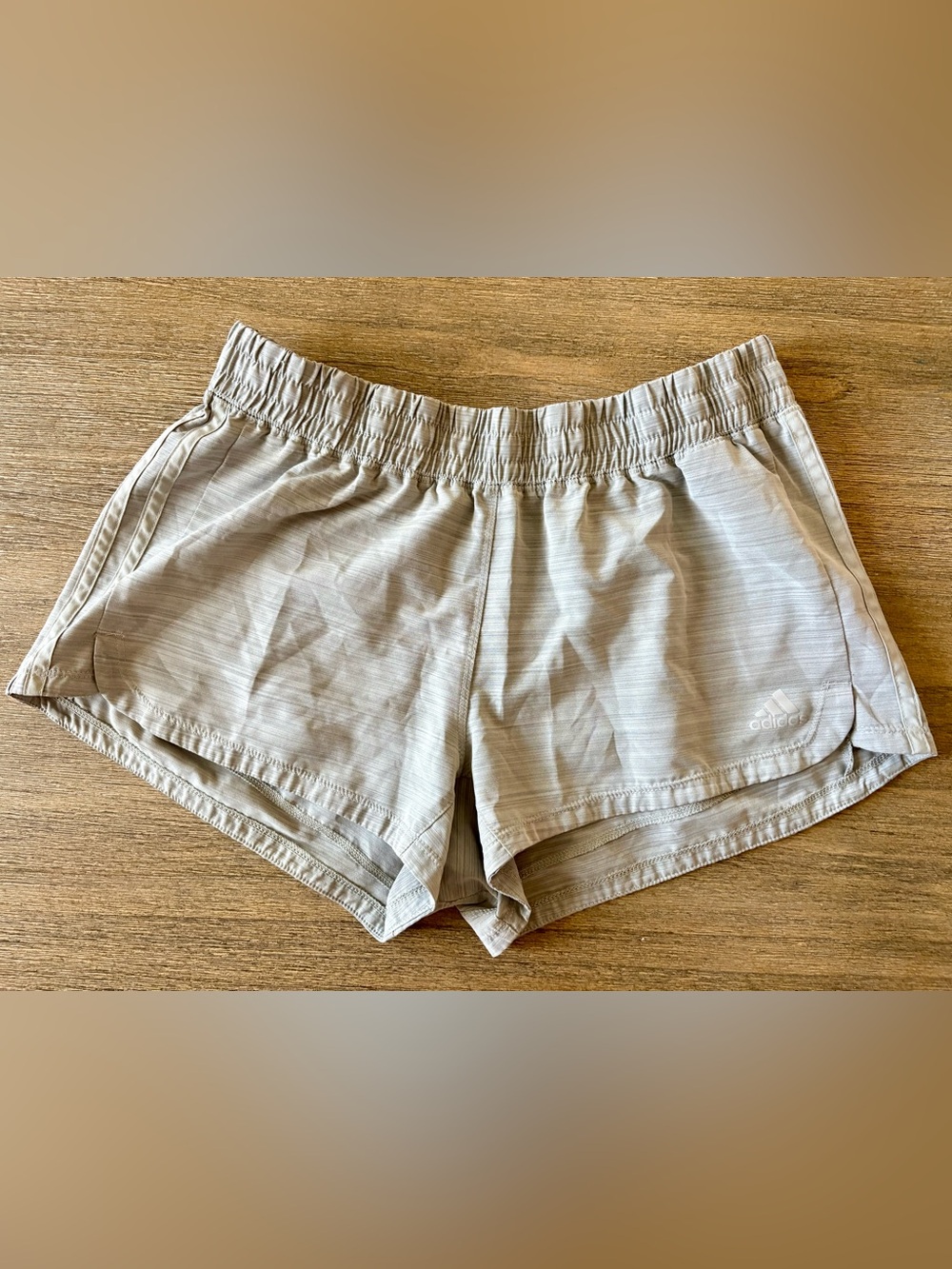 adidas Women's Athletic Elastic-Waist Shorts in Light Gray